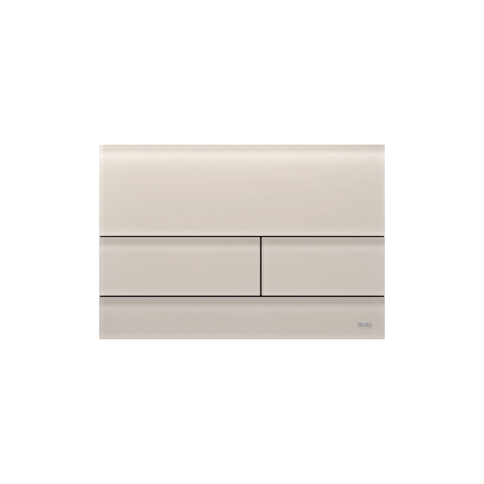 TECESQUARE II WC-BEDIENINGSPLAAT VAN GLAS VOOR DUOSPOELTECHNIEK, GLAS ZANDBEIGE GESATINEERD