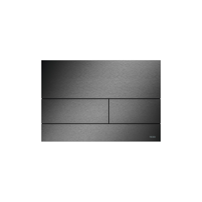 TECESQUARE II METAAL WC-BEDIENINGSPLAAT VOOR DUOSPOELTECHNIEK, GEBORSTELD ZWART CHROOM (MET ANTI-VINGERPRINT)