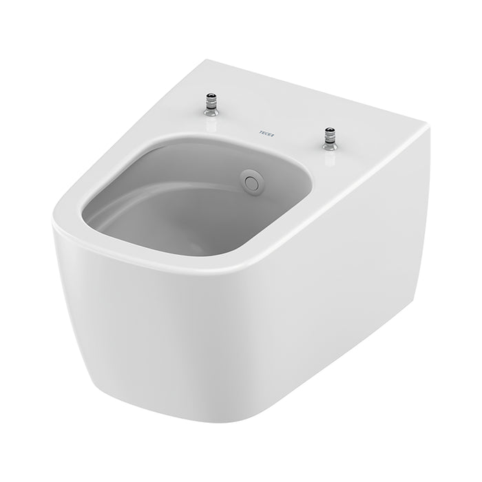 TECENEO HANGTOILET MET BIDET - MET BIDETKRAAN - KOUD WATER - 54 CM - GLANZEND WIT