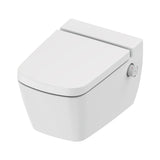 TECENEO HANGTOILET MET BIDET - MET BIDETKRAAN - WARM EN KOUD WATER - MET ZITTING - 54 CM - GLANZEND WIT