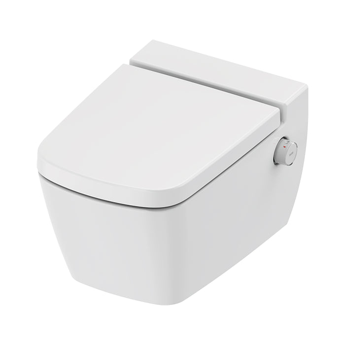 TECENEO HANGTOILET MET BIDET - MET BIDETKRAAN - WARM EN KOUD WATER - MET ZITTING - 54 CM - GLANZEND WIT