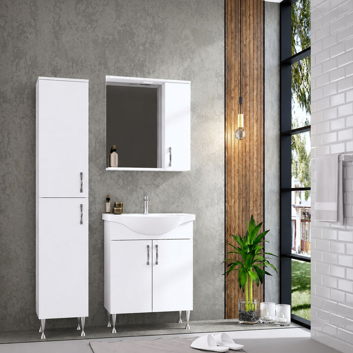 ALONI ALECO WASTAFELONDERKAST - STAAND - 2 DEUREN - 62X84X45,5CM - WIT