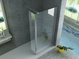 ALONI ZIJWAND MET VERBINDINGSPROFIEL VOOR INLOOPDOUCHE - DRAAIBAAR - 300 X 2000MM - CHROOM - HELDER GLAS