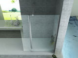 ALONI ZIJWAND MET VERBINDINGSPROFIEL VOOR INLOOPDOUCHE - DRAAIBAAR - 300 X 2000MM - CHROOM - HELDER GLAS