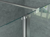 ALONI ZIJWAND MET VERBINDINGSPROFIEL VOOR INLOOPDOUCHE - DRAAIBAAR - 300 X 2000MM - CHROOM - HELDER GLAS