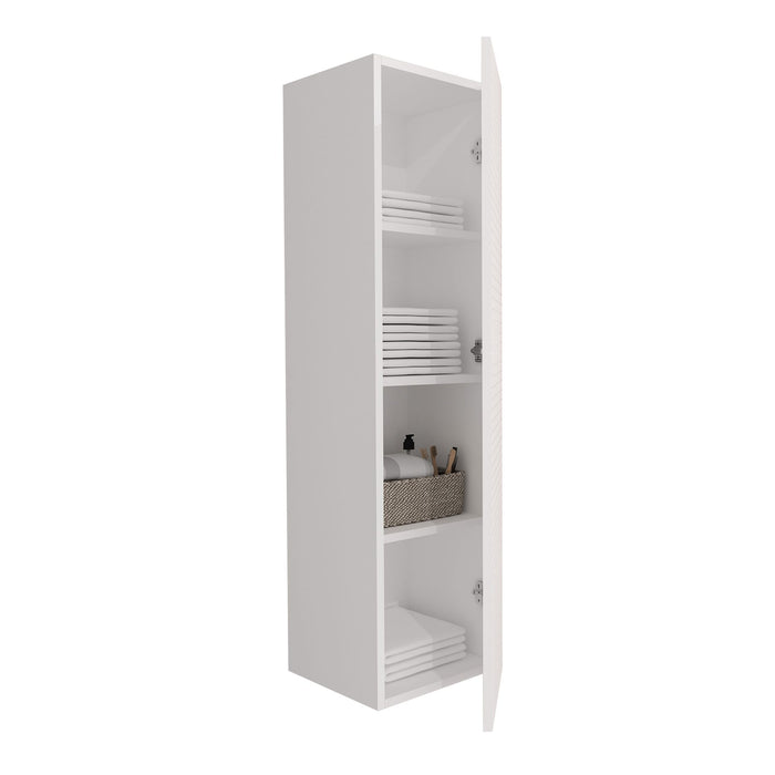 ELITE KOLOMKAST MET HORIZONTAAL RELIËF (135CM) - MAT WIT