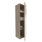 ELITE KOLOMKAST MET HORIZONTAAL RELIËF (135CM) - LICHT HOUT