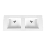 ALONI SOLID SURFACE DUBBELE WASTAFEL ZONDER KRAANGAT (120CM) - WIT