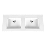 ALONI SOLID SURFACE DUBBELE WASTAFEL ZONDER KRAANGAT (160CM) - WIT