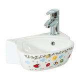 CREAVIT KIDS HOEKFONTEIN - MET OVERLOOP - 1 KRAANGAT - 38X30X12 CM - GLANZEND WIT/MULTI