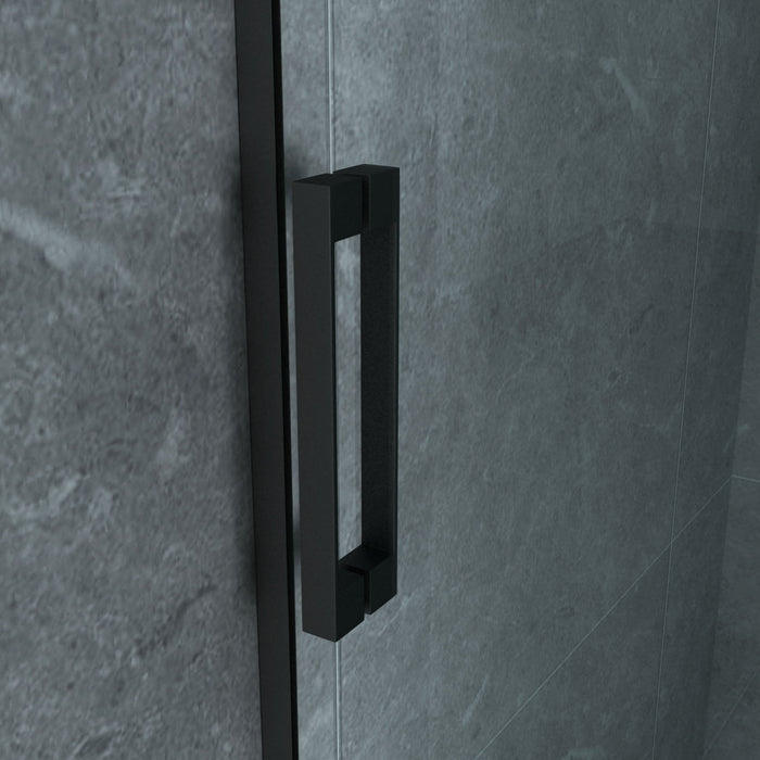 ALONI SCHUIFDEUR VOOR NIS - 1200 X 2000MM - MAT ZWART - HELDER GLAS