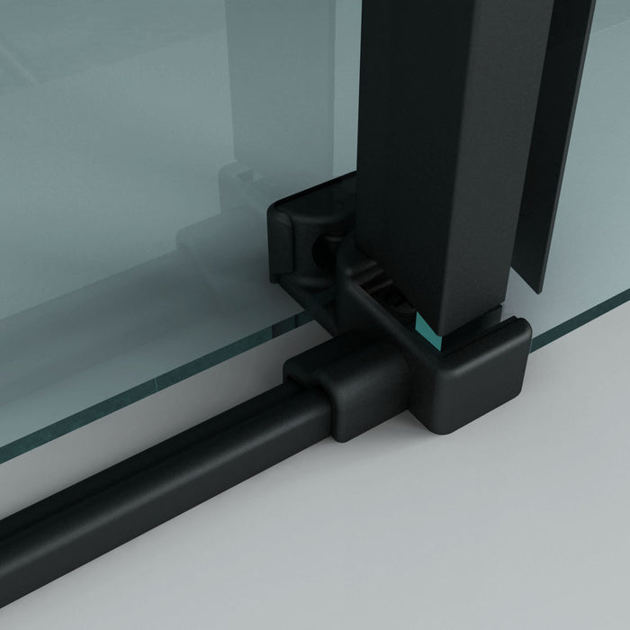 ALONI SCHUIFDEUR VOOR NIS - 1200 X 2000MM - MAT ZWART - HELDER GLAS