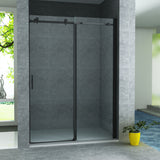 ALONI SCHUIFDEUR VOOR NIS - 1200 X 2000MM - MAT ZWART - HELDER GLAS