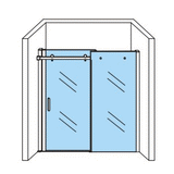 ALONI SCHUIFDEUR VOOR NIS - 1200 X 2000MM - MAT ZWART - HELDER GLAS