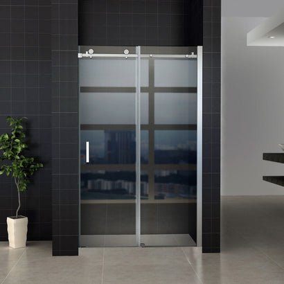 ALONI SCHUIFDEUR VOOR NIS - 1200 X 2000MM - CHROOM - HELDER GLAS