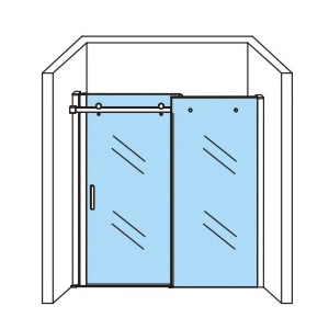 ALONI SCHUIFDEUR VOOR NIS - 1400 X 2000MM - CHROOM - HELDER GLAS