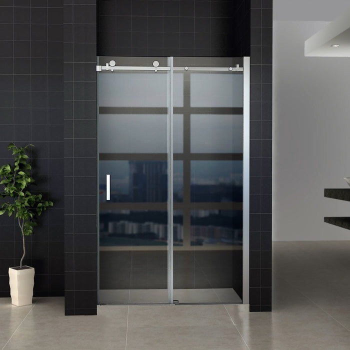 ALONI SCHUIFDEUR VOOR NIS - 1200 X 2000MM - CHROOM - HELDER GLAS
