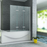 ALONI BADWAND - 3-DELIG - INKLAPBAAR - 1300 X 1400MM - CHROOM - HELDER GLAS