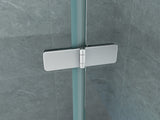 ALONI BADWAND - 3-DELIG - INKLAPBAAR - 1300 X 1400MM - CHROOM - HELDER GLAS