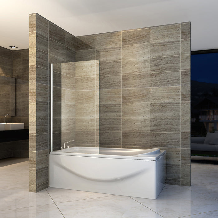 ALONI BADWAND - 1-DELIG - 700 X 1400MM - CHROOM - HELDER GLAS