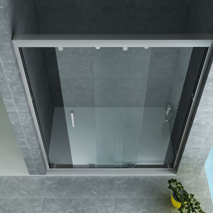 ALONI SCHUIFDEUR VOOR NIS - 3 DELIG - 1400 X 2000MM - CHROOM - HELDER GLAS