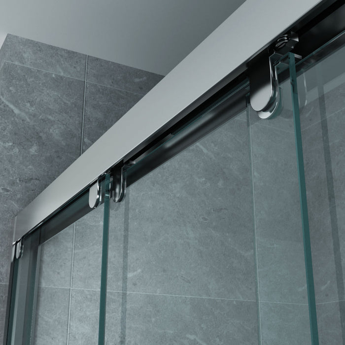 ALONI SCHUIFDEUR VOOR NIS - 3 DELIG - 1400 X 2000MM - CHROOM - HELDER GLAS