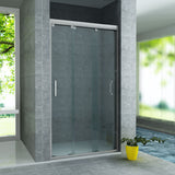ALONI SCHUIFDEUR VOOR NIS - 3 DELIG - 900 X 2000MM - CHROOM - HELDER GLAS