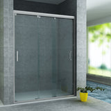 ALONI SCHUIFDEUR VOOR NIS - 3 DELIG - 1400 X 2000MM - CHROOM - HELDER GLAS