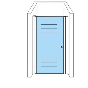 ALONI DRAAIDEUR VOOR NIS - 1000 X 1900MM - CHROOM - HELDER GLAS
