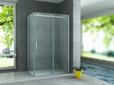 ALONI DOUCHECABINE - SCHUIFDEUR EN ZIJWAND - 900 X 1600 X1950 MM - CHROOM - HELDER GLAS