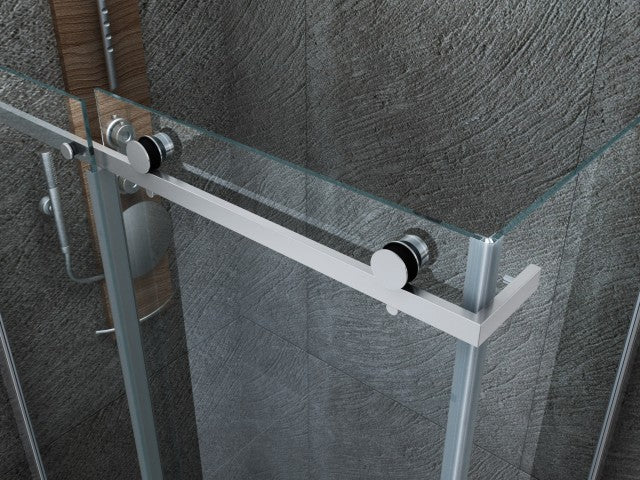 ALONI DOUCHECABINE - SCHUIFDEUR EN ZIJWAND - 900 X 1600 X1950 MM - CHROOM - HELDER GLAS