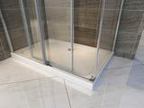 ALONI DOUCHECABINE - SCHUIFDEUR EN ZIJWAND - 900 X 1600 X1950 MM - CHROOM - HELDER GLAS