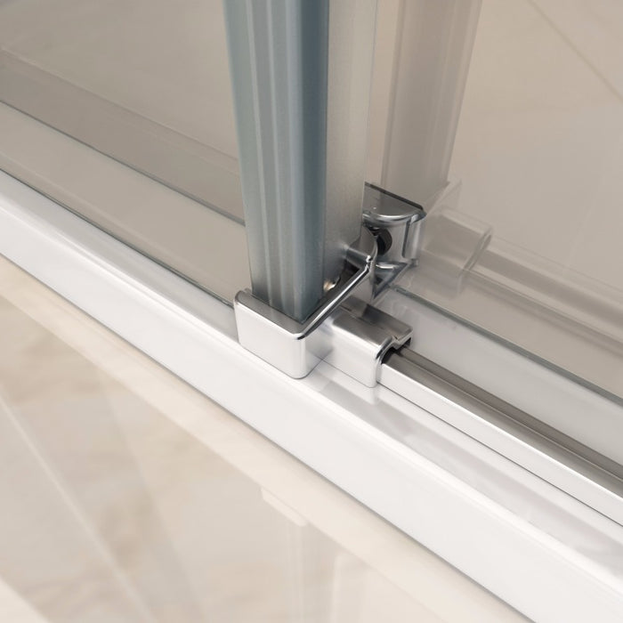 ALONI DOUCHECABINE - SCHUIFDEUR EN ZIJWAND - 900 X 1600 X1950 MM - CHROOM - HELDER GLAS