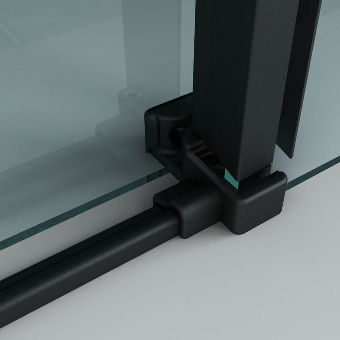 ALONI DOUCHECABINE - SCHUIFDEUR EN ZIJWAND - 900 X 1600 X 1950 MM - MAT ZWART - HELDER GLAS