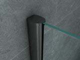 ALONI DOUCHECABINE - SCHUIFDEUR EN ZIJWAND - 900 X 1600 X 1950 MM - MAT ZWART - HELDER GLAS