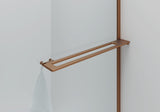 CURVY INLOOPDOUCHE MET HANDDOEKHOUDER - GEBOGEN - MET ANTI-KALKBEHANDELING - OMKEERBAAR - 8MM VEILIGHEIDSGLAS - 100X200CM - GEBORSTELD KOPER - HELDER GLAS