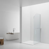 CURVY INLOOPDOUCHE MET HANDDOEKHOUDER - GEBOGEN - MET ANTI-KALKBEHANDELING - OMKEERBAAR - 8MM VEILIGHEIDSGLAS - 100X200CM - CHROOM - HELDER GLAS