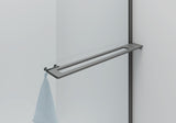 CURVY INLOOPDOUCHE MET HANDDOEKHOUDER - GEBOGEN - MET ANTI-KALKBEHANDELING - OMKEERBAAR - 8MM VEILIGHEIDSGLAS - 100X200CM - GUNMETAL - HELDER GLAS