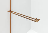 CURVY INLOOPDOUCHE MET HANDDOEKHOUDER - GEBOGEN - MET ANTI-KALKBEHANDELING - OMKEERBAAR - 8MM VEILIGHEIDSGLAS - 120X200CM - GEBORSTELD KOPER - GEBOGEN - HELDER GLAS