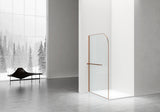 CURVY INLOOPDOUCHE MET HANDDOEKHOUDER - GEBOGEN - MET ANTI-KALKBEHANDELING - OMKEERBAAR - 8MM VEILIGHEIDSGLAS - 120X200CM - GUNMETAL - HELDER GLAS