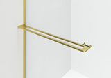 CURVY INLOOPDOUCHE MET HANDDOEKHOUDER - GEBOGEN - MET ANTI-KALKBEHANDELING - OMKEERBAAR - 8MM VEILIGHEIDSGLAS - 120X200CM - GEBORSTELD GOUD - HELDER GLAS