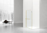 CURVY INLOOPDOUCHE MET HANDDOEKHOUDER - GEBOGEN - MET ANTI-KALKBEHANDELING - OMKEERBAAR - 8MM VEILIGHEIDSGLAS - 120X200CM - GUNMETAL - HELDER GLAS