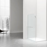 CURVY INLOOPDOUCHE MET HANDDOEKHOUDER - GEBOGEN - MET ANTI-KALKBEHANDELING - OMKEERBAAR - 8MM VEILIGHEIDSGLAS - 120X200CM - CHROOM - HELDER GLAS