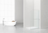 CURVY INLOOPDOUCHE MET HANDDOEKHOUDER - GEBOGEN - MET ANTI-KALKBEHANDELING - OMKEERBAAR - 8MM VEILIGHEIDSGLAS - 120X200CM - CHROOM - HELDER GLAS