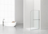 CURVY INLOOPDOUCHE MET HANDDOEKHOUDER - GEBOGEN - MET ANTI-KALKBEHANDELING - OMKEERBAAR - 8MM VEILIGHEIDSGLAS - 120X200CM - GUNMETAL - HELDER GLAS