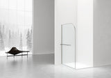 CURVY INLOOPDOUCHE MET HANDDOEKHOUDER - GEBOGEN - MET ANTI-KALKBEHANDELING - OMKEERBAAR - 8MM VEILIGHEIDSGLAS - 120X200CM - GEBORSTELD GOUD - HELDER GLAS