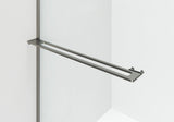 CURVY INLOOPDOUCHE MET HANDDOEKHOUDER - GEBOGEN - MET ANTI-KALKBEHANDELING - OMKEERBAAR - 8MM VEILIGHEIDSGLAS - 120X200CM - GUNMETAL - HELDER GLAS