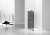 CURVY INLOOPDOUCHE MET HANDDOEKHOUDER - GEBOGEN - MET ANTI-KALKBEHANDELING - OMKEERBAAR - 8MM VEILIGHEIDSGLAS - 120X200CM - GUNMETAL - HELDER GLAS