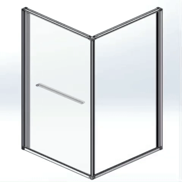 INSLIDE DOUCHECABINE - NAAR BINNEN OPENENDE SCHUIFDEUR EN ZIJWAND - RUIMTEBESPAREND - OMKEERBAAR - 6MM VEILIGHEIDSGLAS - 90X90X200 CM - GUNMETAL - HELDER GLAS