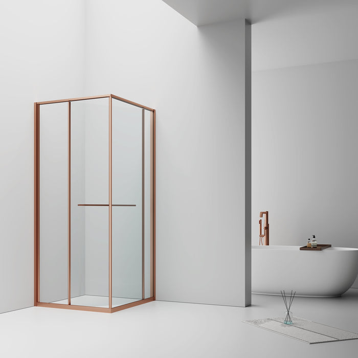 Douchecabine 90x90x200 cm InSlide - geborsteld koper - productfoto
